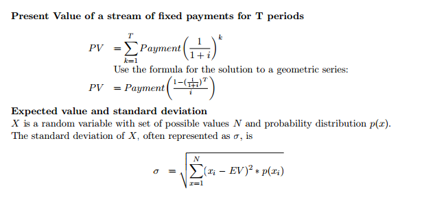 Present Value of a stream of fixed payments for T | Chegg.com