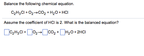 equation coefficient hci assume 3cl 2h rightarrow h20