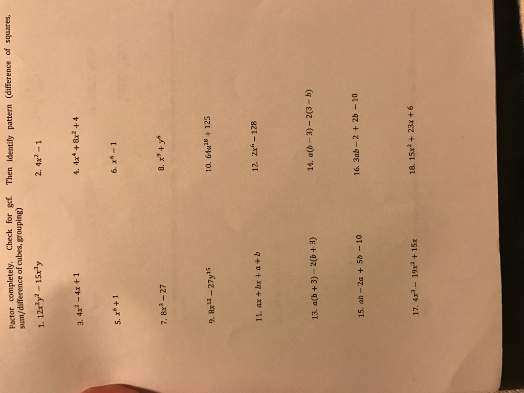 Solved Factor Completely Check For Gcf Then I9denfity Chegg