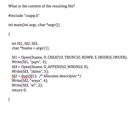 Solved What is the content of the resulting file? #include | Chegg.com