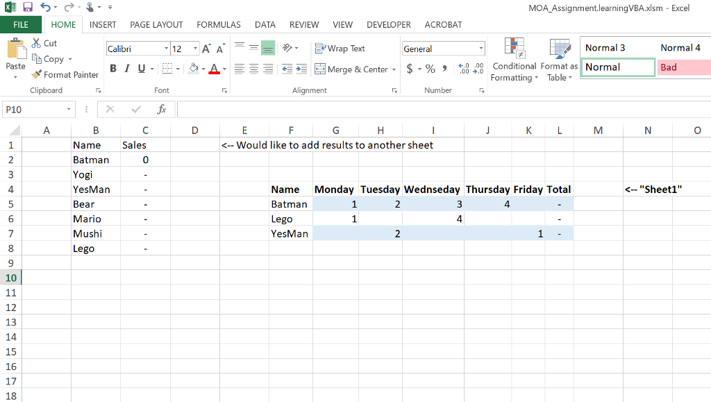 VBA code for SUMIF values on horizontal axis?HELP? | Chegg.com