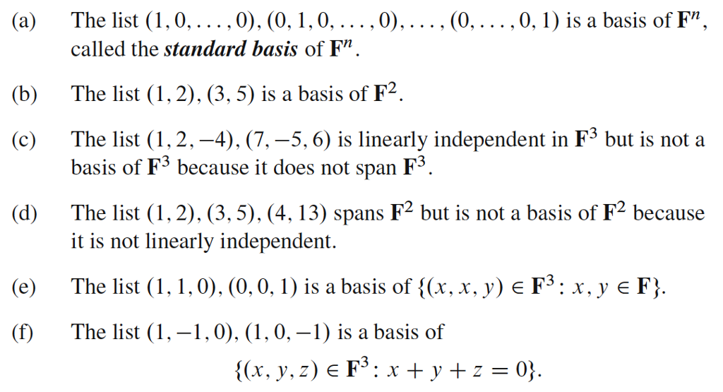 Solved is a basis o called the standard basis of F"" (b) The
