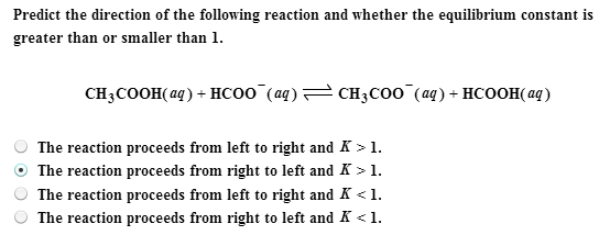 Equilibrium Constant Greater Than 1