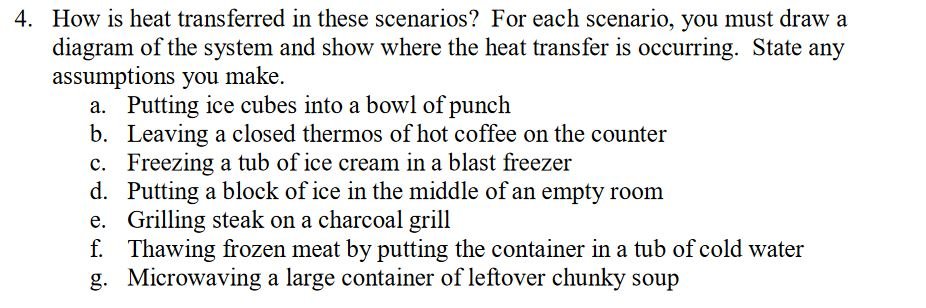 Solved How is heat transferred in these scenarios? For each | Chegg.com