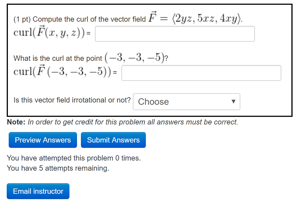 how to compute the curl of a vector field