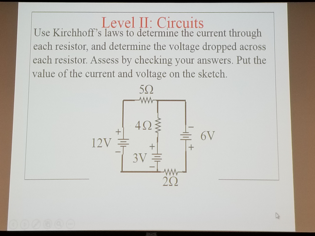 Solved Level II: Circuits Use Kirchhoffs laws to determine | Chegg.com
