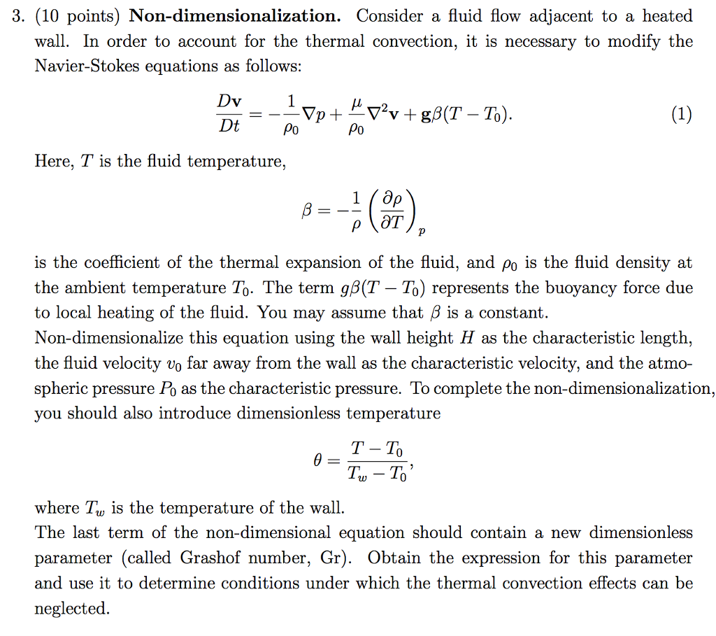 Solved 3. (10 points) Non-dimensionalization. Consider a | Chegg.com