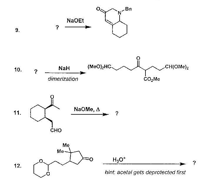 Solved NaOEt 9 (MeO)2HOC CHOMe)2 NaH 10. dimerization CO2Me | Chegg.com