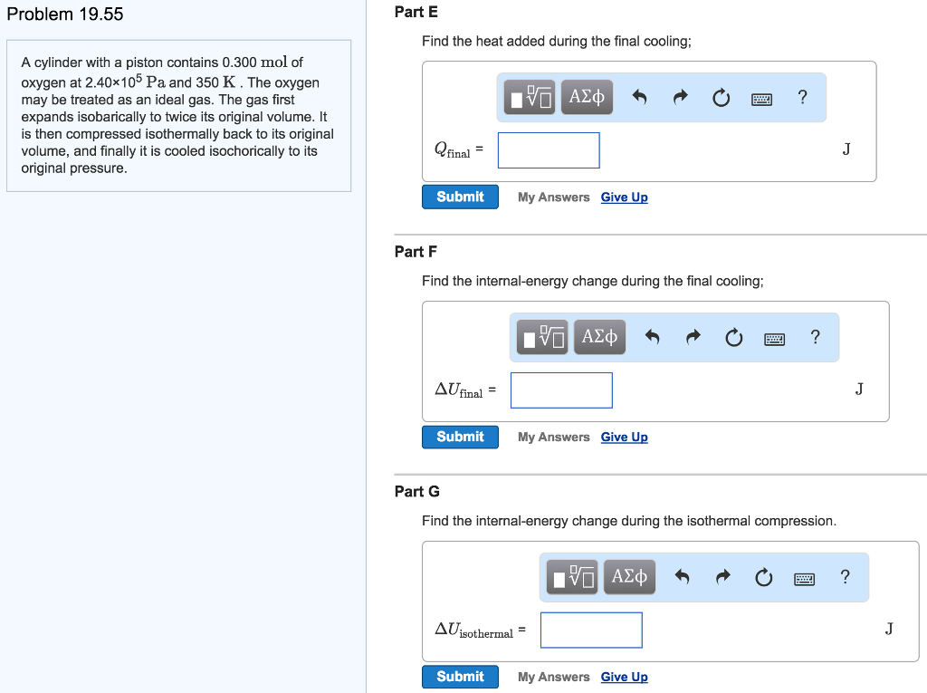 Solved Problem 19.55 Part E Find The Heat Added During The | Chegg.com