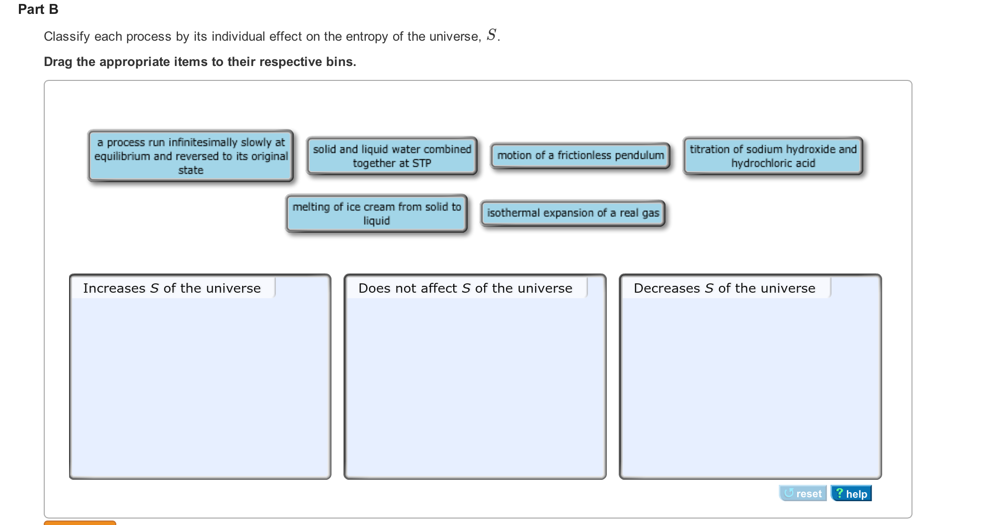 Solved Part B Classify Each Process By Its Individual Effect | Chegg.com