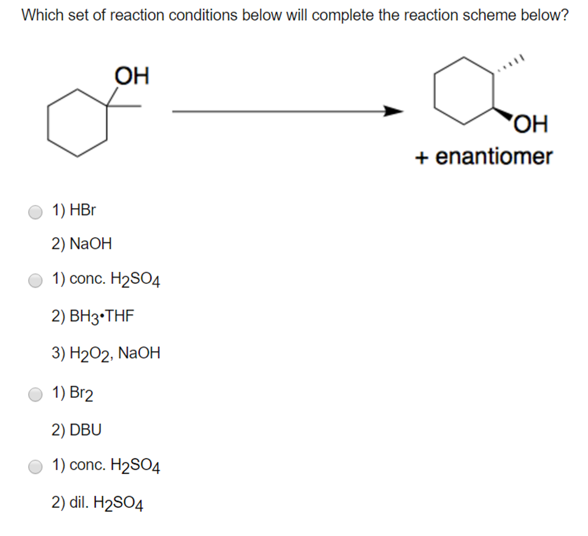 Solved Which set of reaction conditions below will complete | Chegg.com