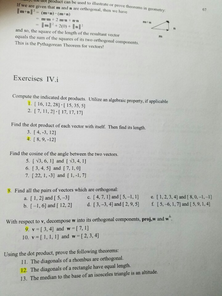 Solved Additional Topics in Linear Algebra Inner Product | Chegg.com