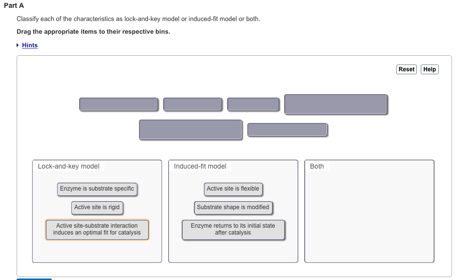 Solved Classify each of the characteristics as lockandkey