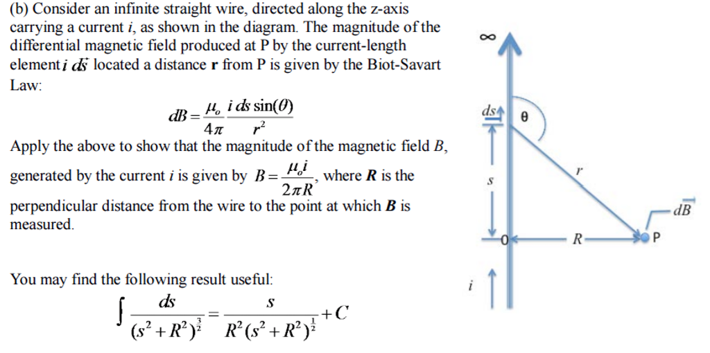 Solved Consider an infinite straight wire, directed along