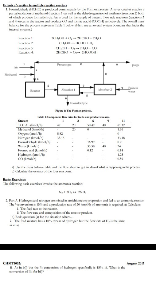 1. Formaldehyde (hcho Is Produced Commercially By The 