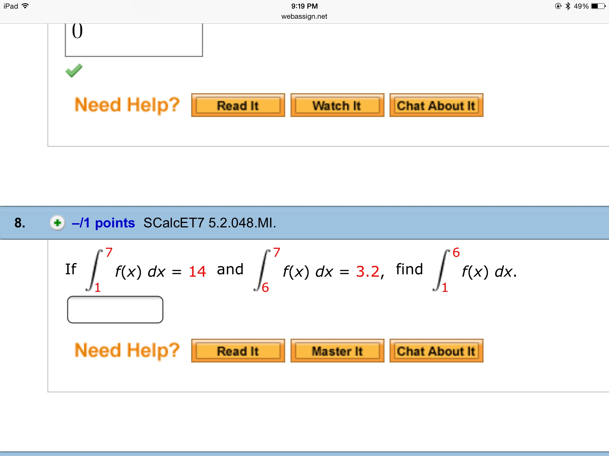 solved-if-integrate-f-x-dx-between-the-limits-1-to-7-14-chegg