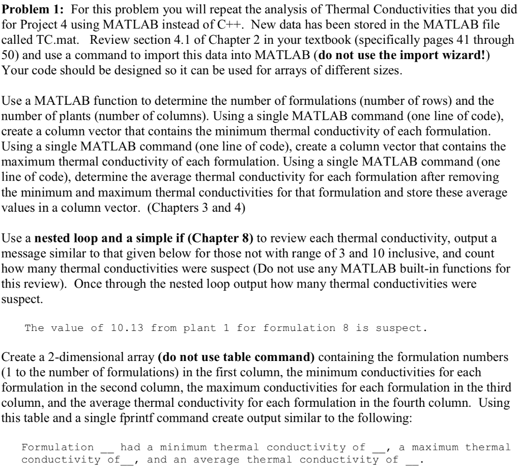 MATLAB with only nested loop and simple if while | Chegg.com