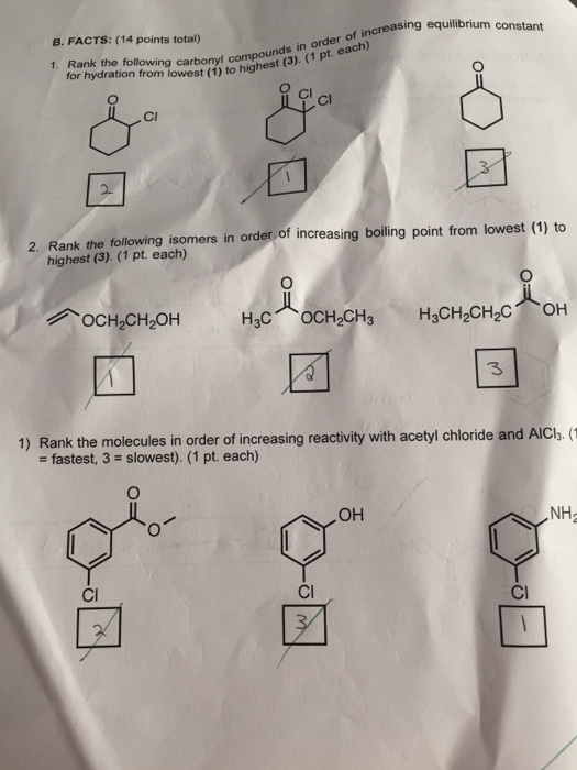 Solved Equilibrium Constant B. FACTS: (14 Points Total) 1. | Chegg.com