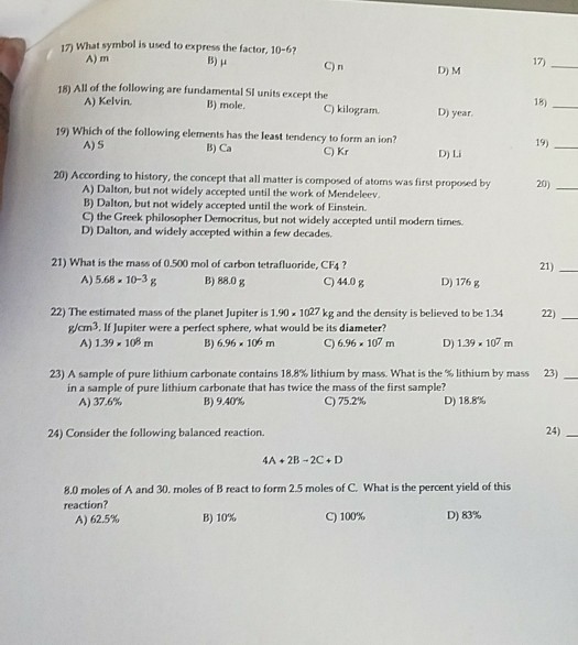 Solved 12 What symbol is used to express the factor, 10-67 | Chegg.com