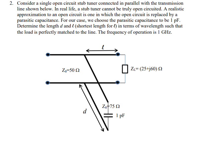 Solved Using a smith chart solve the following problem.!! | Chegg.com