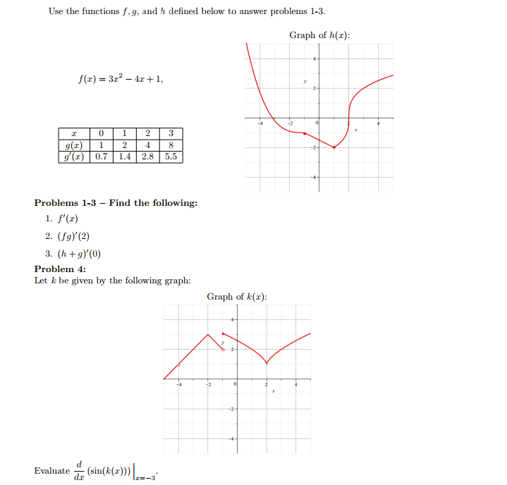 Solved Use the functions f, g. and h defined below to answer | Chegg.com