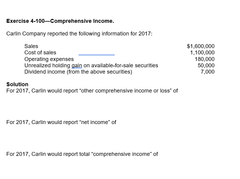 Solved Exercise Carlin Company
