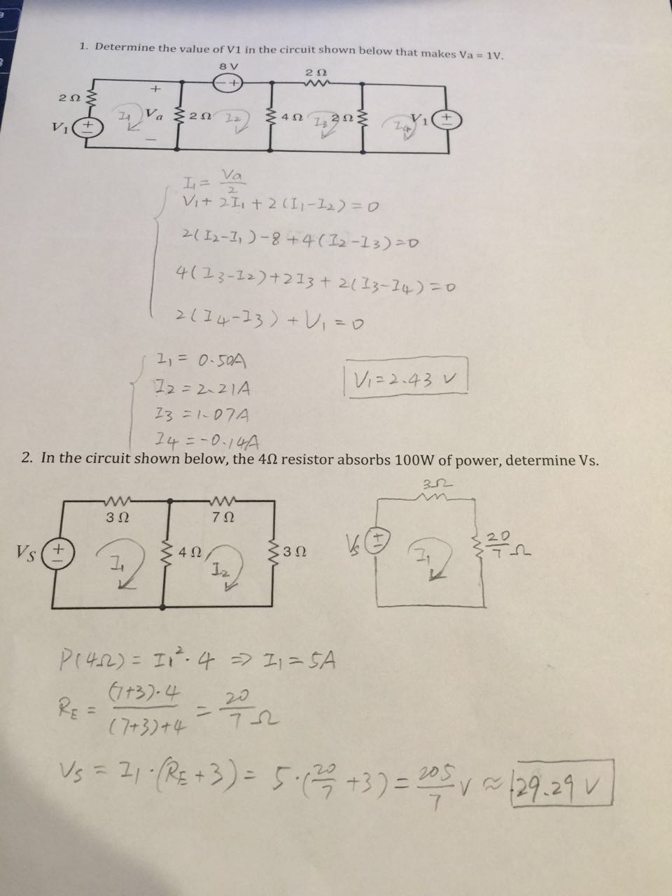 Solved Determine the value of V1 in the circuit shown below | Chegg.com