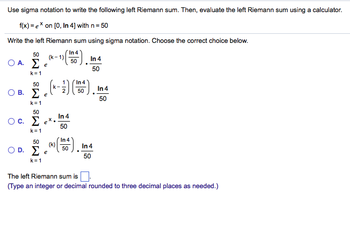 Solved Use sigma notation to write the following left | Chegg.com