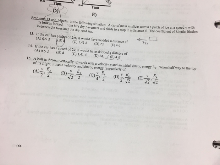 Solved A car of mass m slides across a patch of ice at a