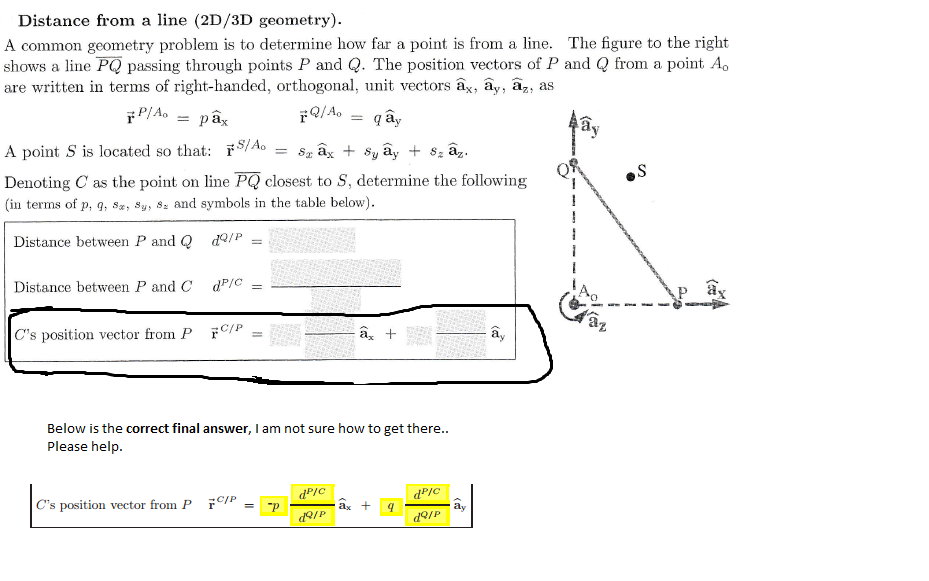 Solved A common geometry problem is to determine how far a | Chegg.com