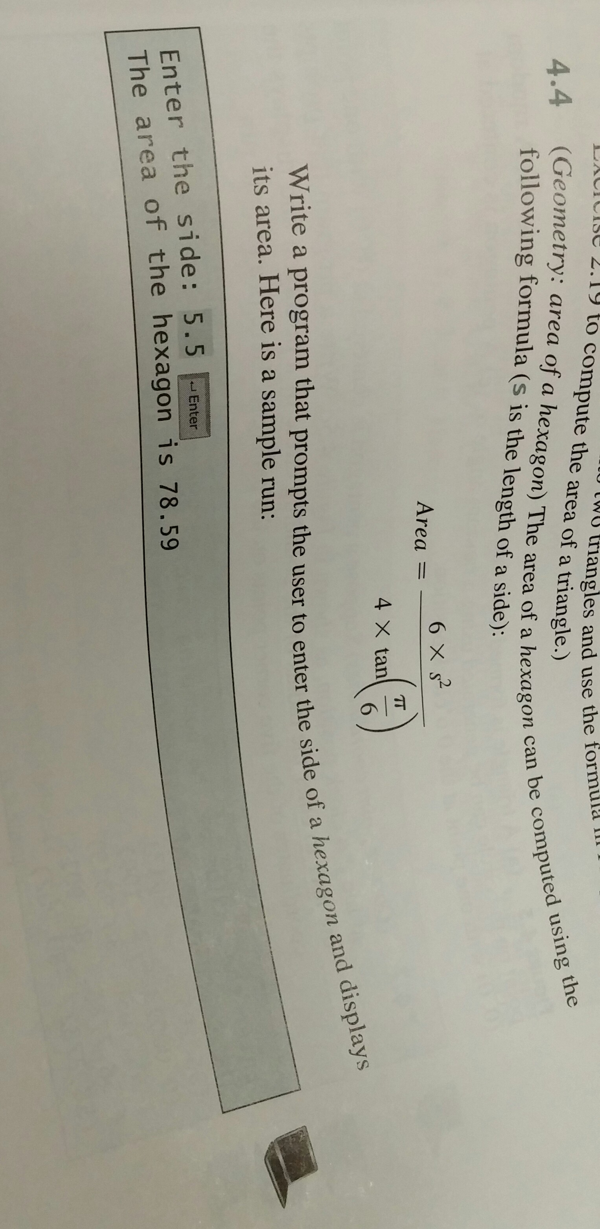 how to find side length of hexagon using area