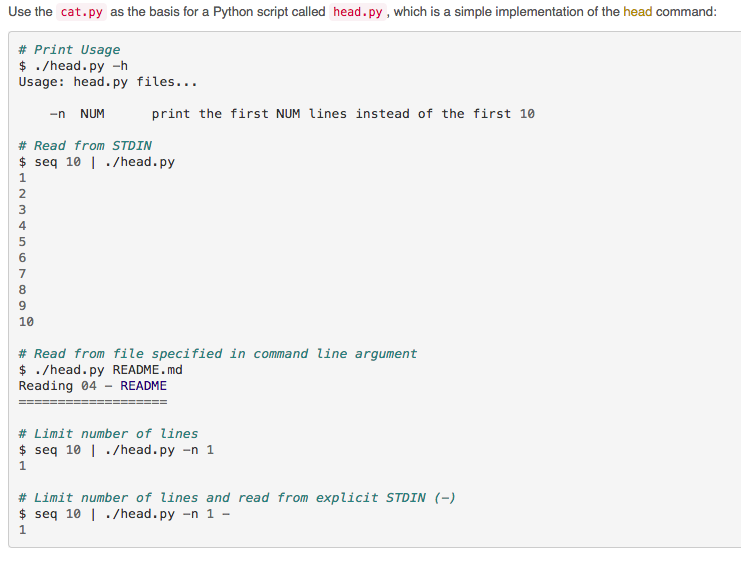 Use the cat.py as the basis for a Python script | Chegg.com