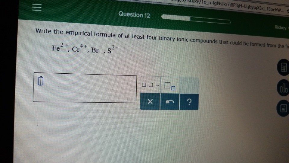 Solved Write the empirical formula of at least four binary