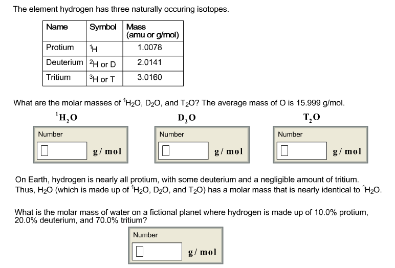 molar mass of hydrogen