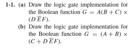 Solved: Draw The Logic Gate Implementation For The Boolean... | Chegg.com