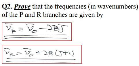 Solved Prove that the frequencies (in wavenumbers) of the P | Chegg.com