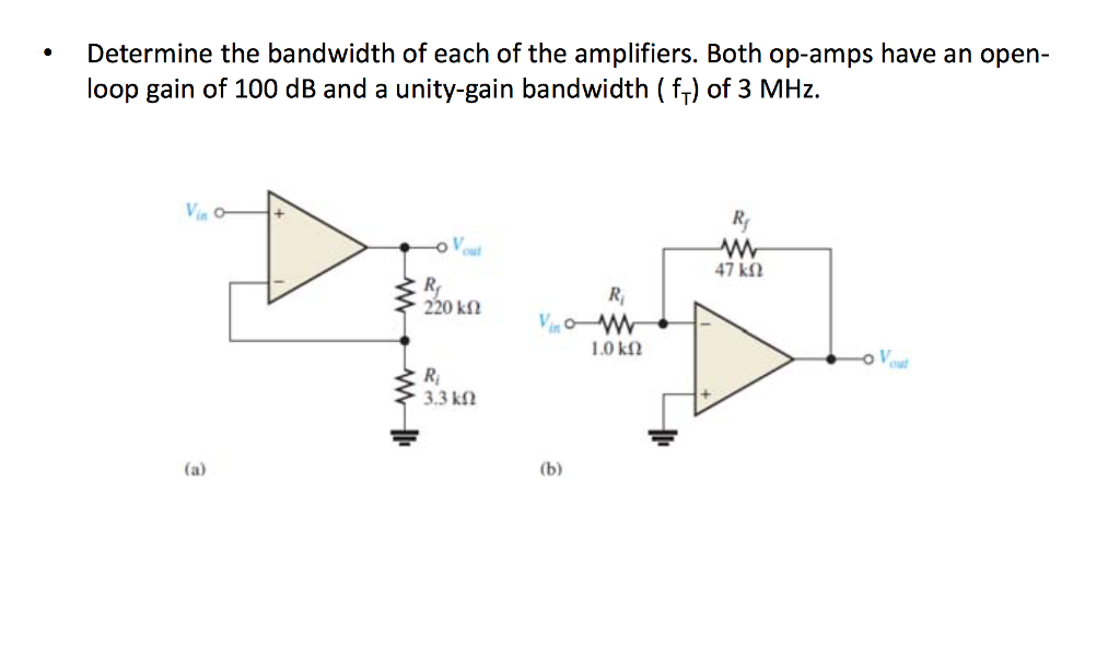 Solved Determine the bandwidth of each of the amplifiers.