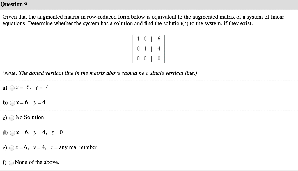 Augmented Matrix