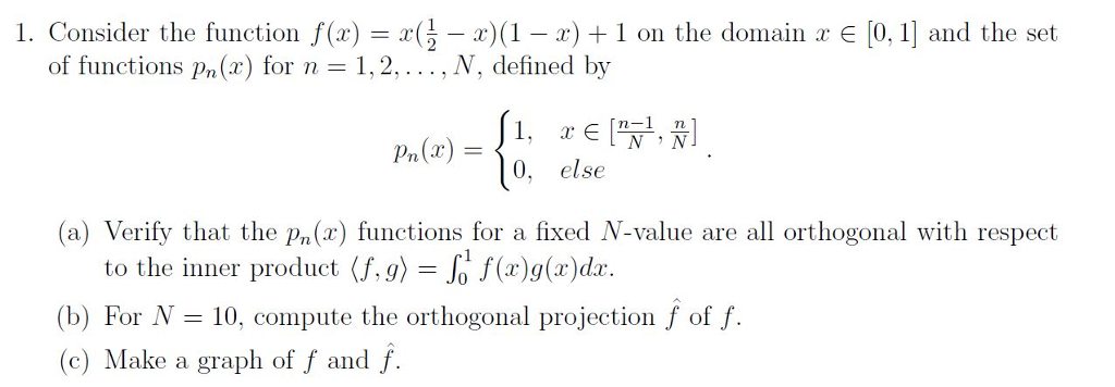 Solved 1. Consider the function f() (-1 on the domain a E | Chegg.com