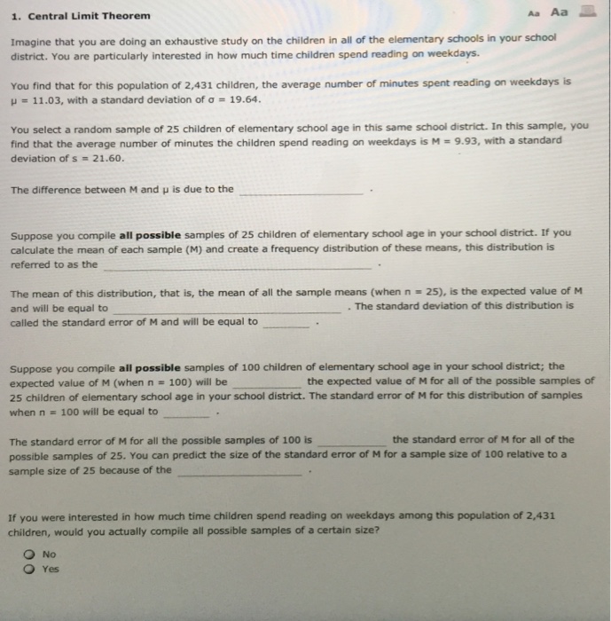Solved 1. Central Limit Theorem Imagine that you are doing