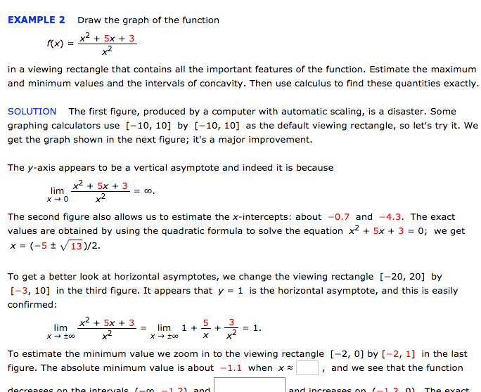 Solved EXAMPLE 2 Draw the graph of the function x2 5x 3 f(x) | Chegg.com