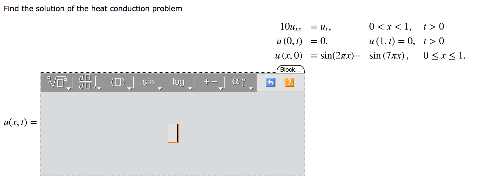 Solved Find the solution of the heat conduction problem | Chegg.com