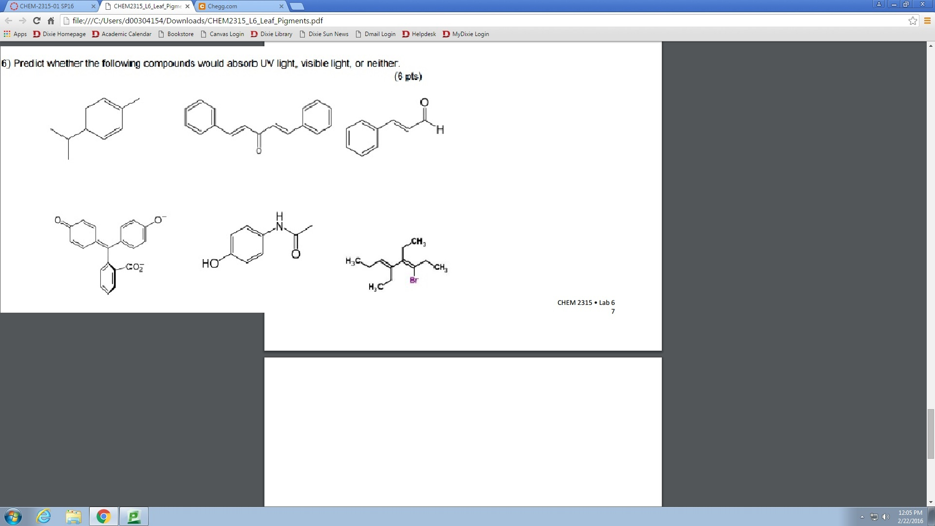 Solved Predict whether the following compounds would absorb