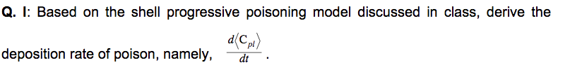 Q. I: Based on the shell progressive poisoning model | Chegg.com
