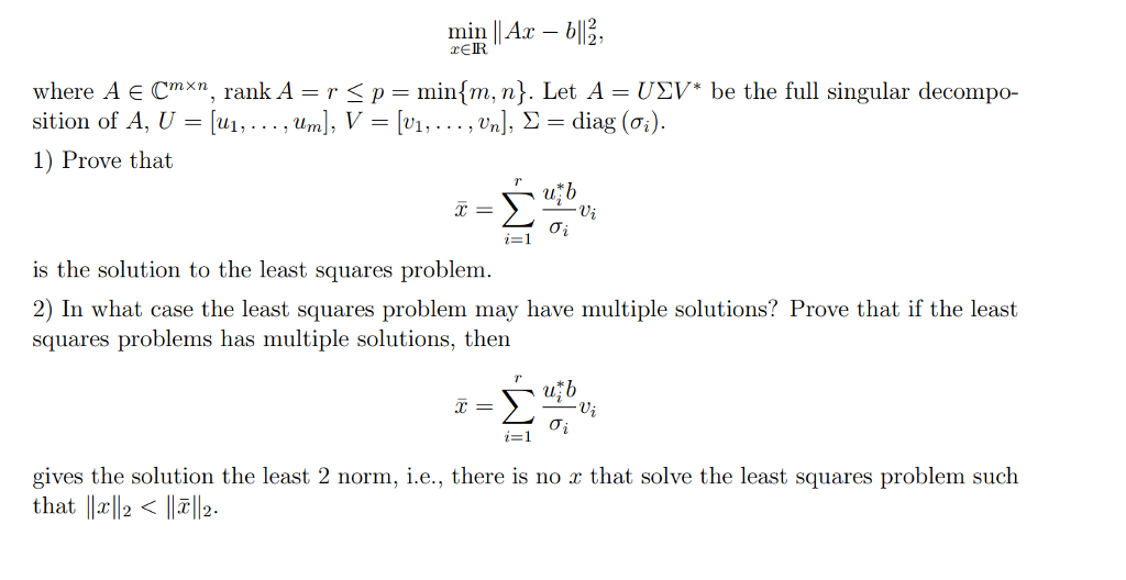 Solved minA2 where A e Cmxn, rank A -r