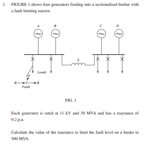 Solved FIGURE 1 shows four generators feeding into a | Chegg.com