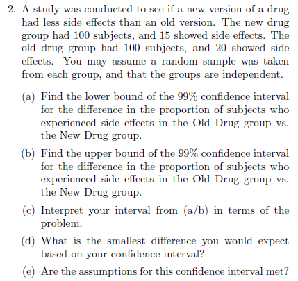 Solved 1. A study was conducted to see if two groups of | Chegg.com