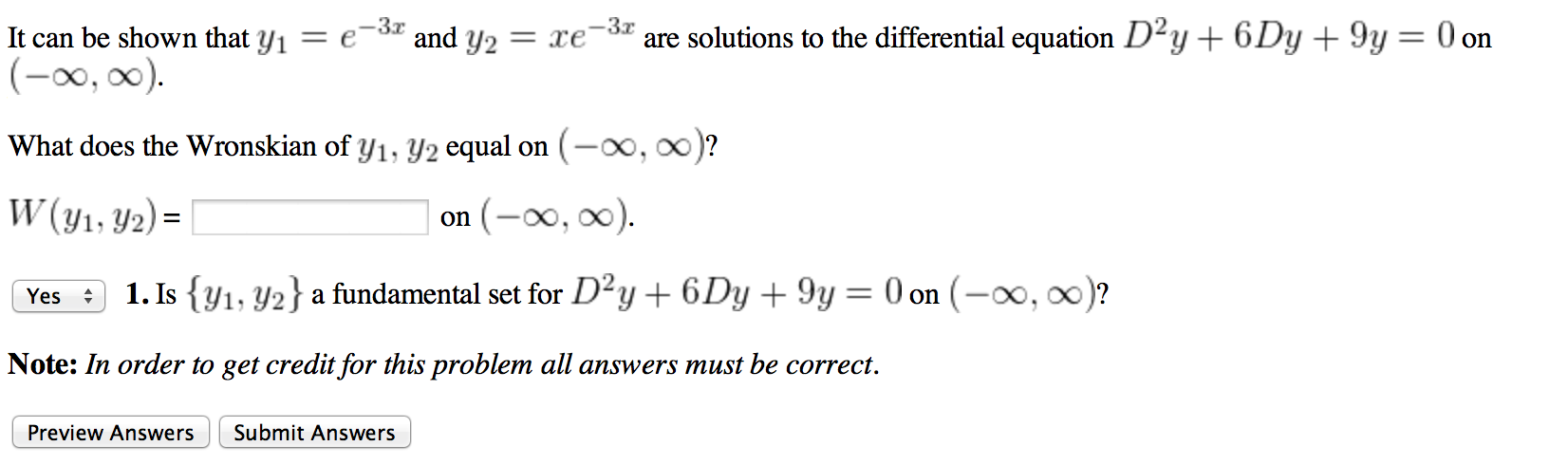 solved-it-can-be-shown-that-y1-e-3x-and-y2-xe-3x-are-chegg