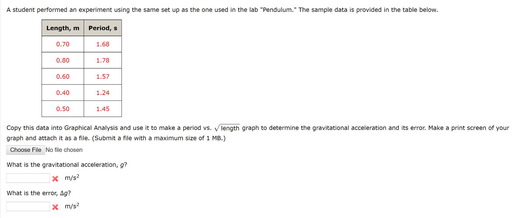 Solved A student performed an experiment using the same set | Chegg.com