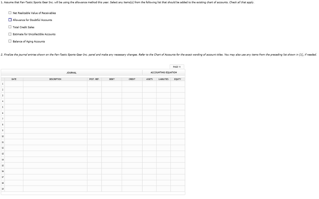 1. Assume that FanTastic Sports Gear Inc. will be